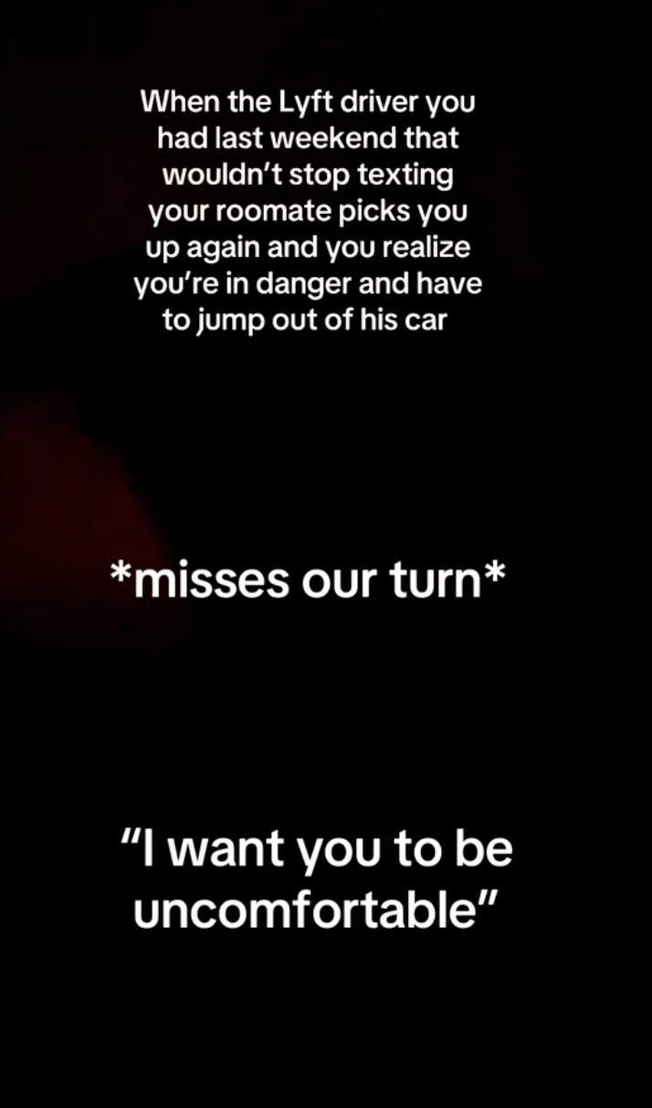 woman talking about her uber ride